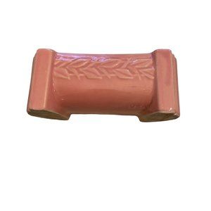Vintage USA Pink Pottery Sand Butterfly Fern Pattern Planter